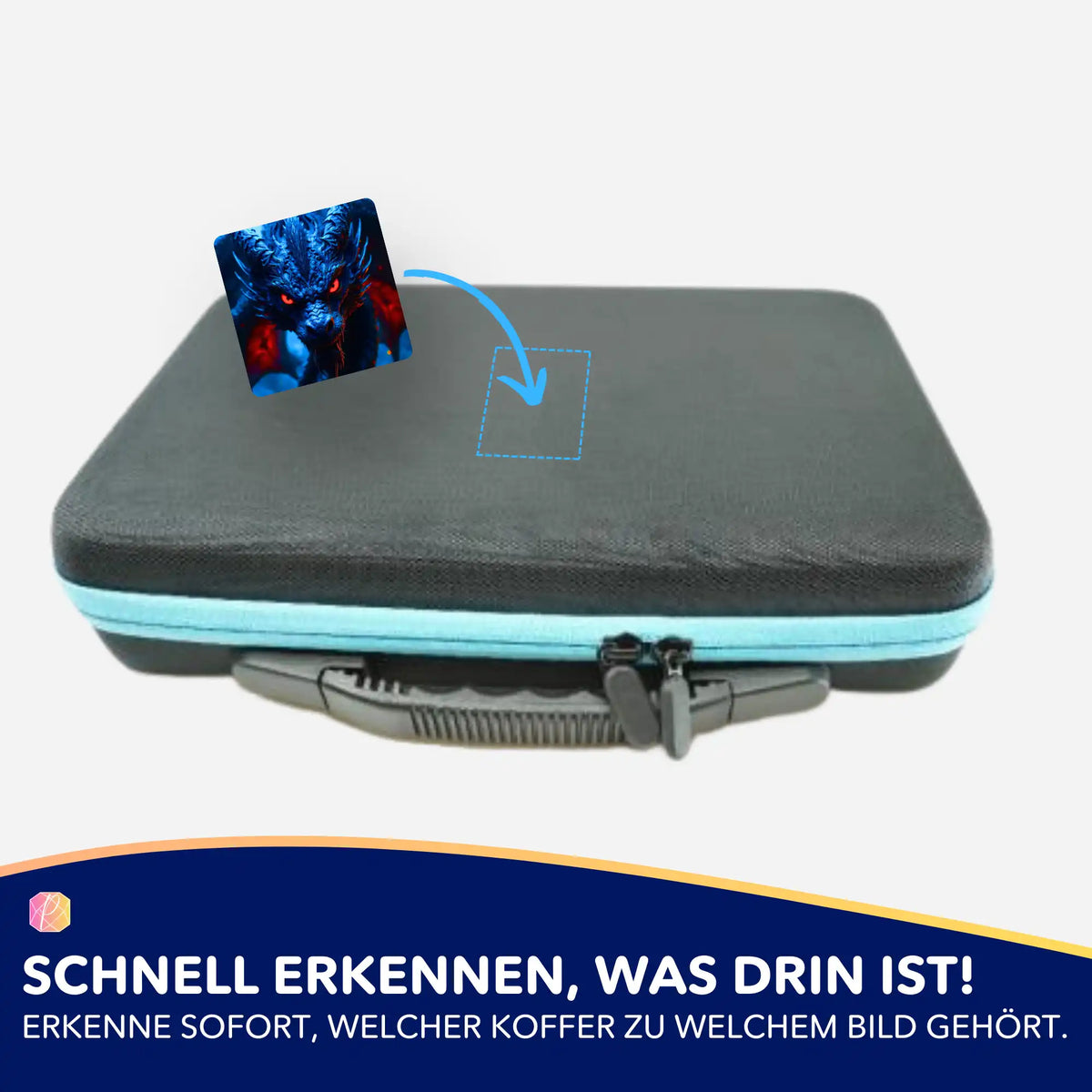 Red Eyes Dragon Aufkleber zur Organisation von Diamond Painting Koffern und Zubehörsets von Picmondoo