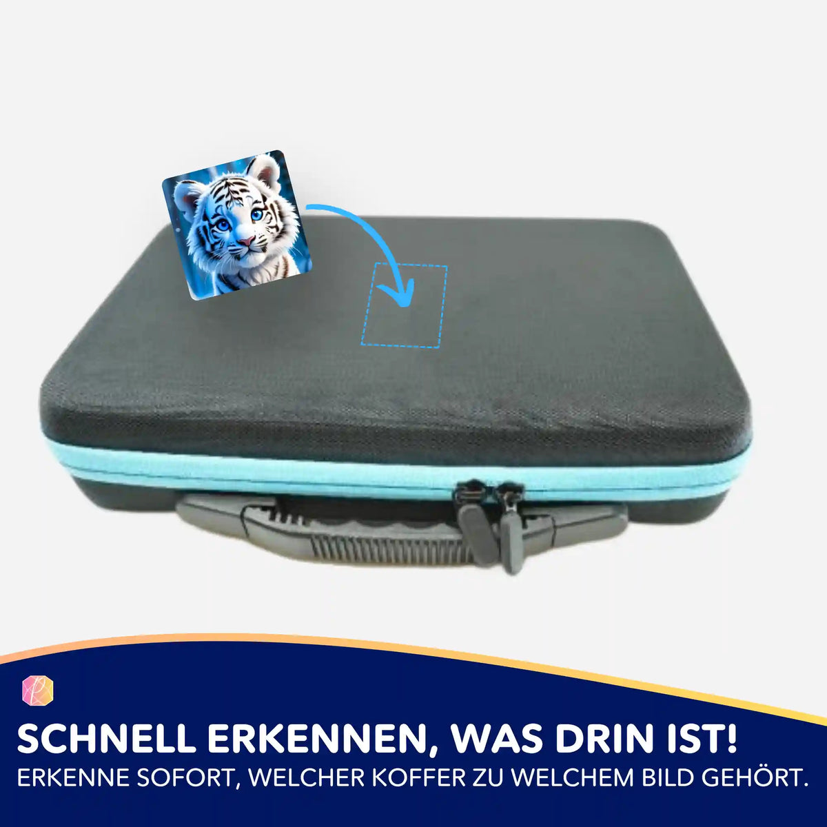 Schneetiger-Aufkleber zur Organisation von Diamond Painting Koffer und Zubehör für dein Hobby.
