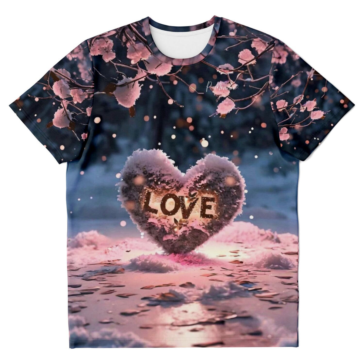 Dreamer T-Shirt mit romantischem Herz-Motiv im Schnee, perfekt für Fans von Diamond Painting und Malen nach Zahlen.