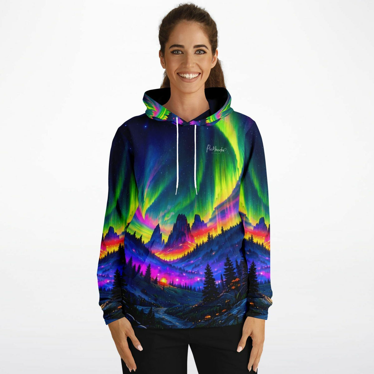 Dreamer Hoodie Nacht der bunten Lichter mit leuchtendem Nordlicht Motiv für Fans von Diamond Painting und DIY-Hobbys