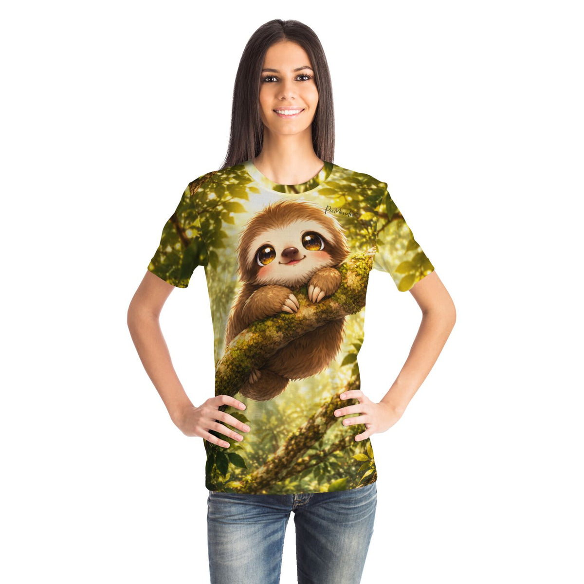 T-Shirt mit süßem Faultier-Motiv im Dschungel-Design, ideal für Fans von Diamond Painting und Malen nach Zahlen