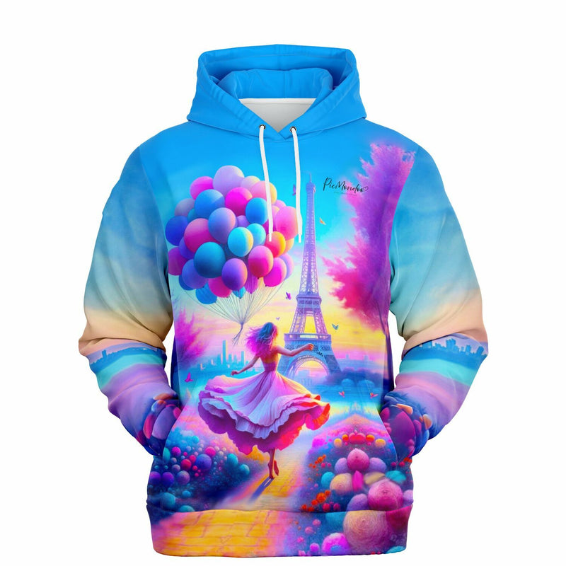 Dreamer Hoodie Verträumtes Paris mit Eiffelturm, Ballons und farbenfrohem Design im Stil unserer Diamond Painting Motive