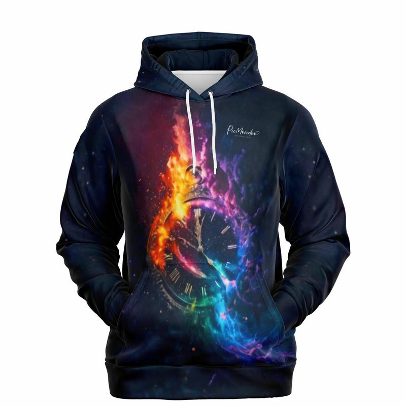 Dreamer Hoodie von Picmondoo mit buntem Uhren-Motiv, inspiriert von Diamond Painting und Malen nach Zahlen Kunst