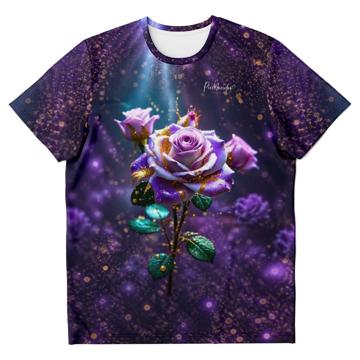 Dreamer T-Shirt Amethystrose mit magischem Rosen-Motiv, inspiriert durch Diamond Painting und Malen nach Zahlen Stil