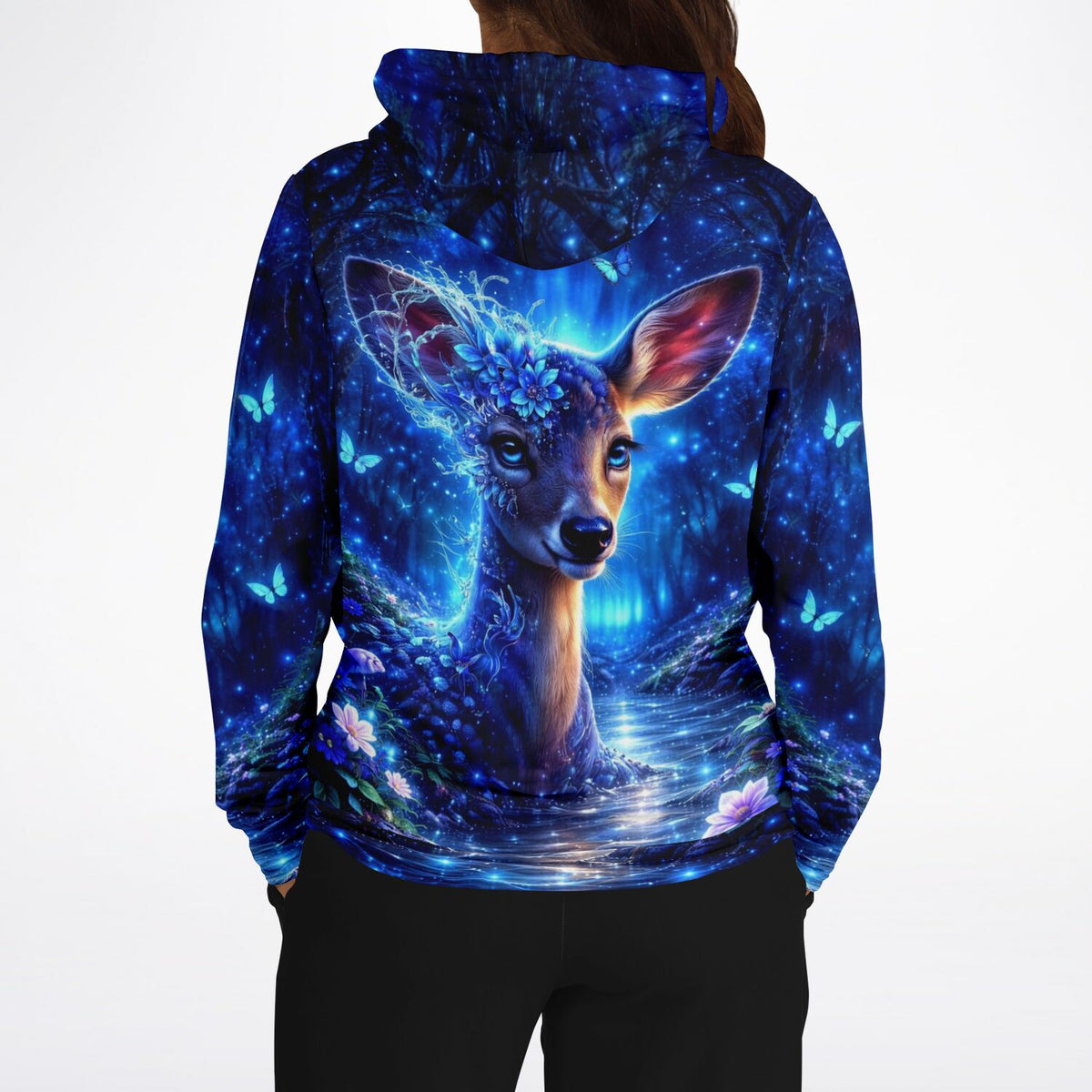 Dreamer Hoodie Hüterin des Herzens mit mystischem Reh-Motiv, perfekt für Fans von Diamond Painting und Malen nach Zahlen