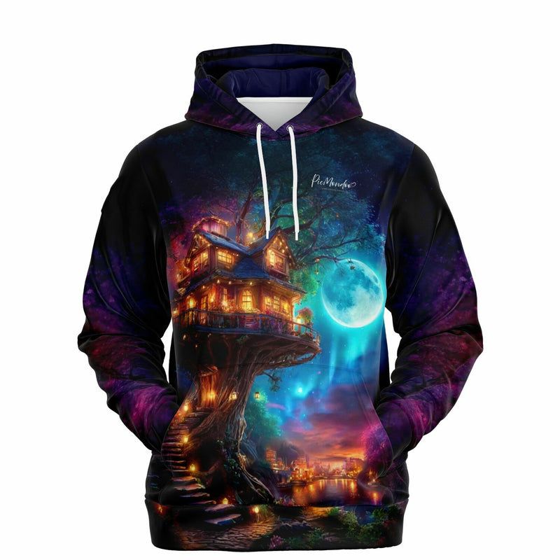 Dreamer Hoodie Sternhafen der Wanderer mit magischem Baumhaus-Motiv im Stil unserer Diamond Painting und Malen nach Zahlen