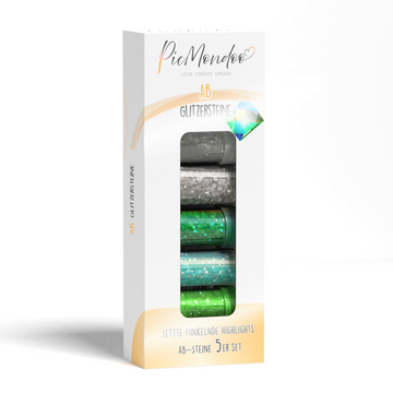 Picmondoo Diamond Painting AB-Special Glitzersteine Set mit 5 schillernden Farben für funkelnde Highlights im DIY-Projekt.