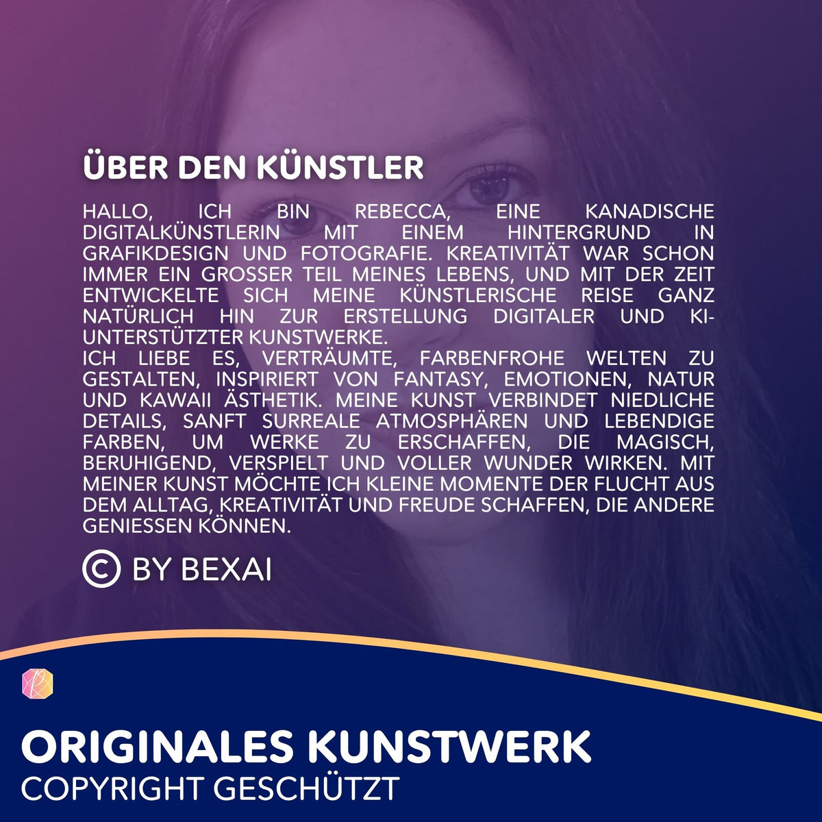 Künstlervorstellung für Diamond Painting Set Hüterin des inneren Leuchtens mit magischem Fantasy Porträt Girl Motiv