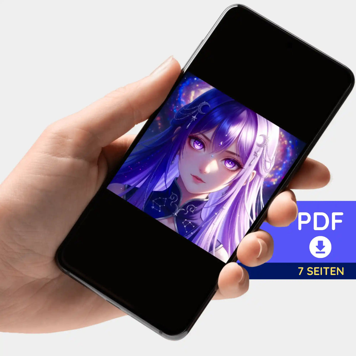 Digitale Picmondoo Bildmappe als PDF zum Download für Diamond Painting und Malen nach Zahlen mit Motiv Purple Moon Star