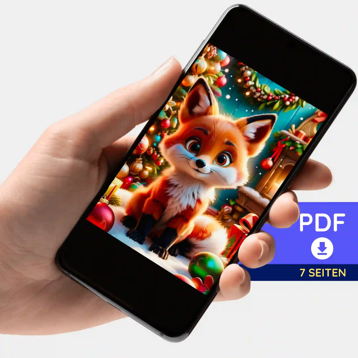 Digitale PDF-Bildmappe Foxy im Diamond Painting Design auf Smartphone zum Download für dein DIY-Projekt