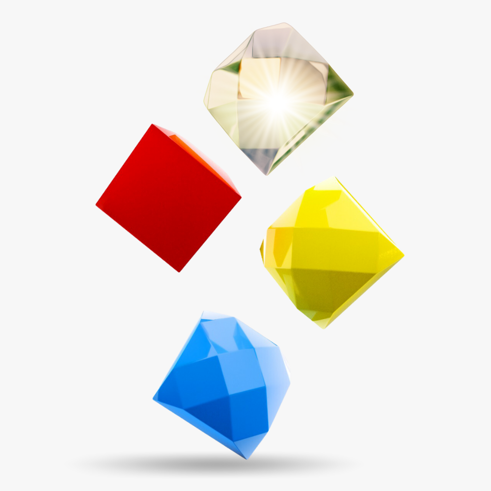 Quadratische Metallic-Special Steinchen für Diamond Painting in bunten Farben mit funkelndem Glanzeffekt