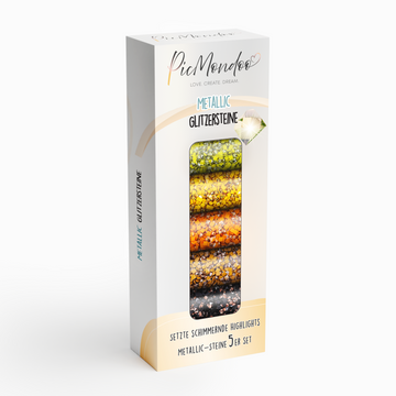 Picmondoo Metallic Diamond Painting Set mit 5 schimmernden Glitzersteinen in verschiedenen Metall-Farbtönen
