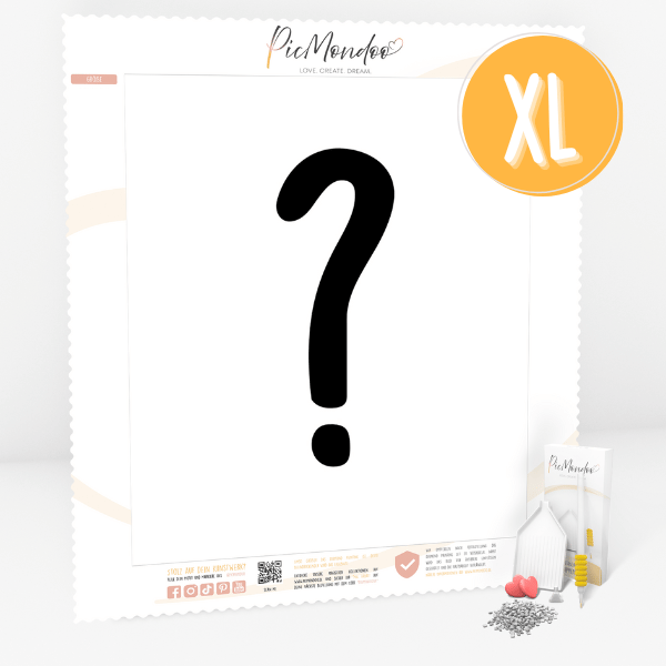 Picmondoo Diamond Painting Mystery XL Set mit quadratischer Leinwand und Bastelzubehör für kreativen DIY-Spaß