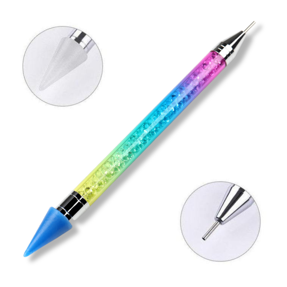 Bunter Diamond Painting Stift im Rainbow-Design als praktisches Zubehör für 5D Diamanten Painting Projekte