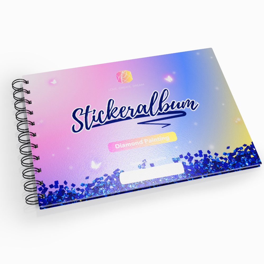 Picmondoo Diamond Painting Stickeralbum mit Spiralbindung zum Sammeln von glitzernden Diamond Painting Stickern