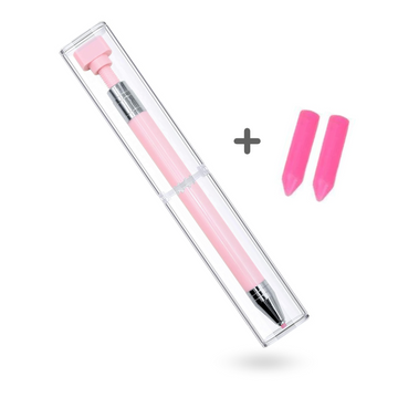 Rosa Diamond Painting Stift Twist inklusive Wachsspitzen als praktisches Diamond Painting Zubehör für DIY-Kunstwerke
