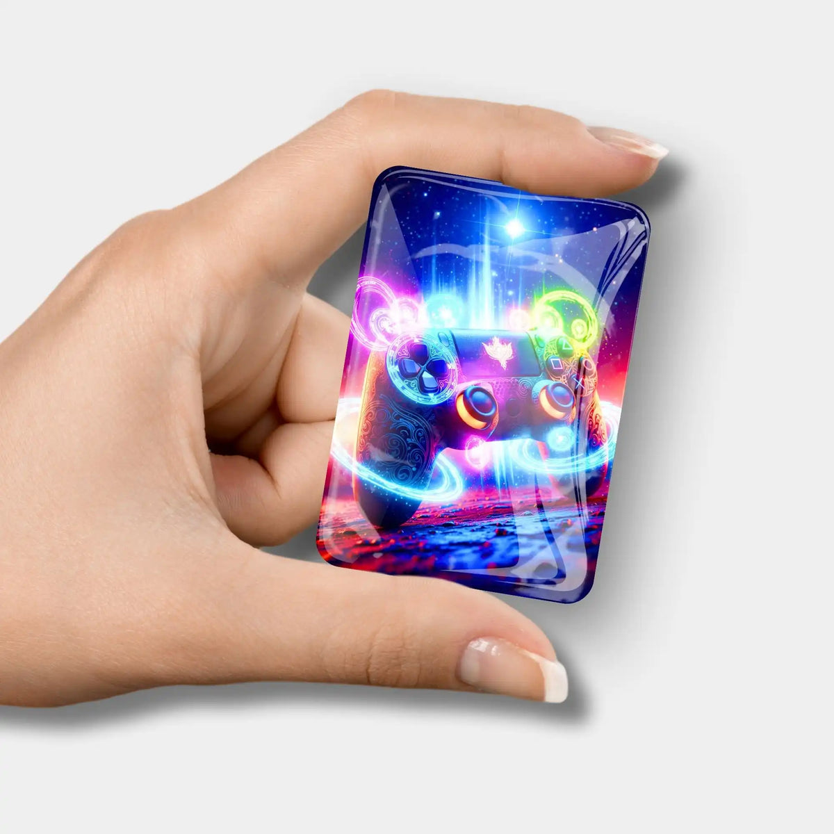 Neon Gamer Universum Cover Minder aus Glas als magnetisches Accessoire für Diamond Painting Zubehör