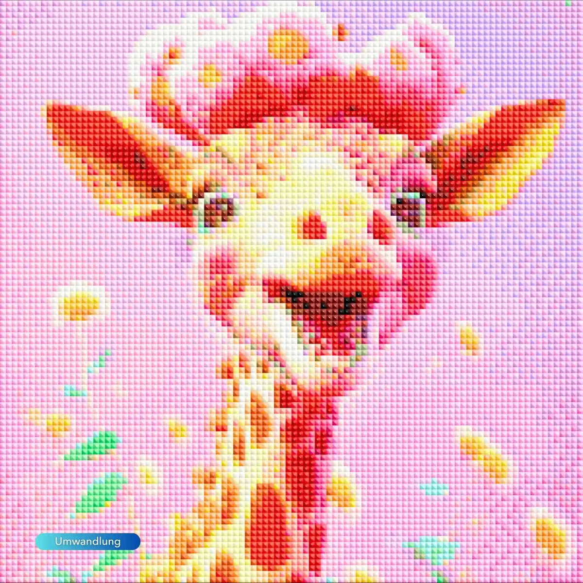 Diamond Painting Set für Kinder mit süßer Giraffe als buntes Tier-Motiv für Anfänger