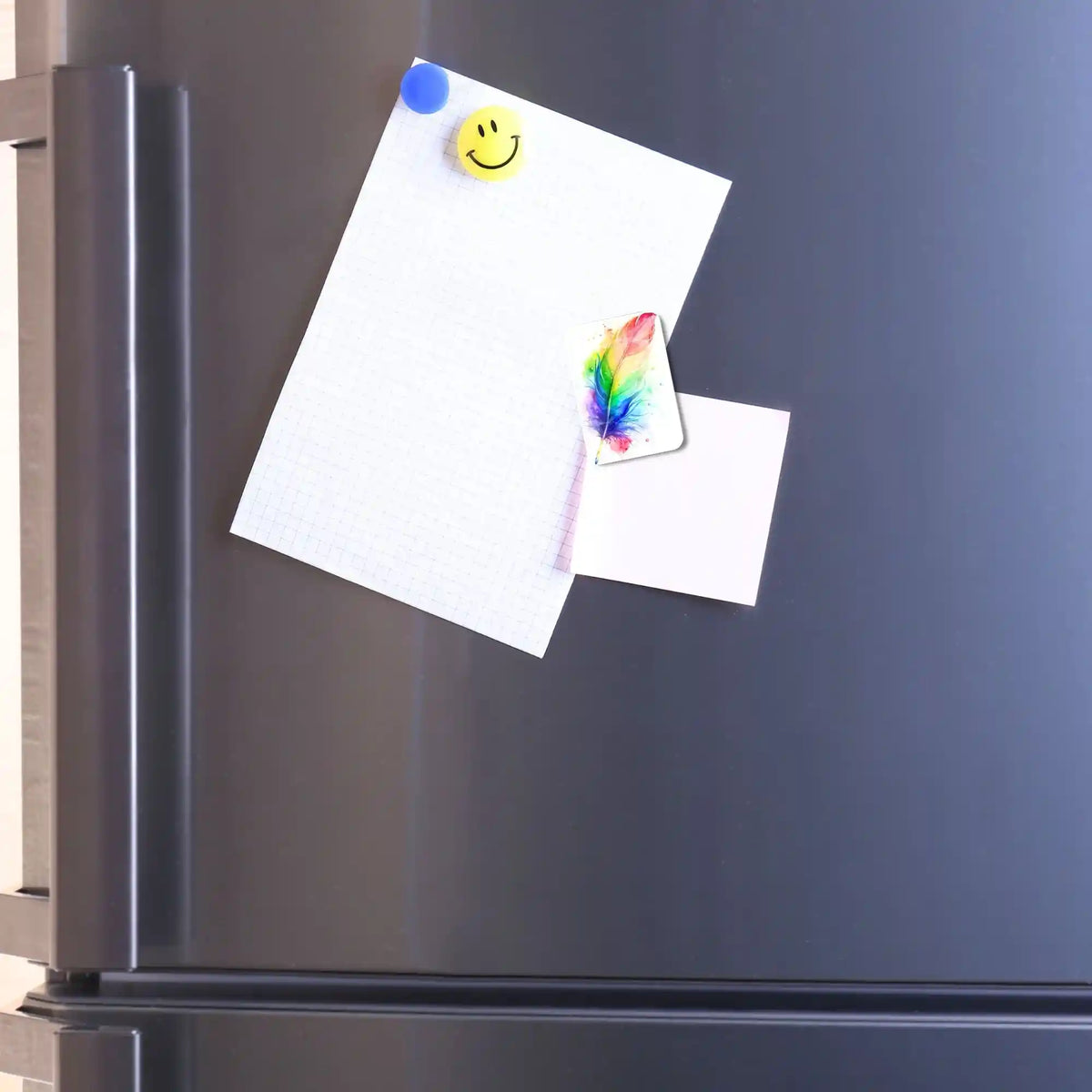 Bunter Regenbogen-Feder Cover Minder als magnetisches Zubehör für Diamond Painting und DIY-Bastelprojekte auf dem Kühlschrank