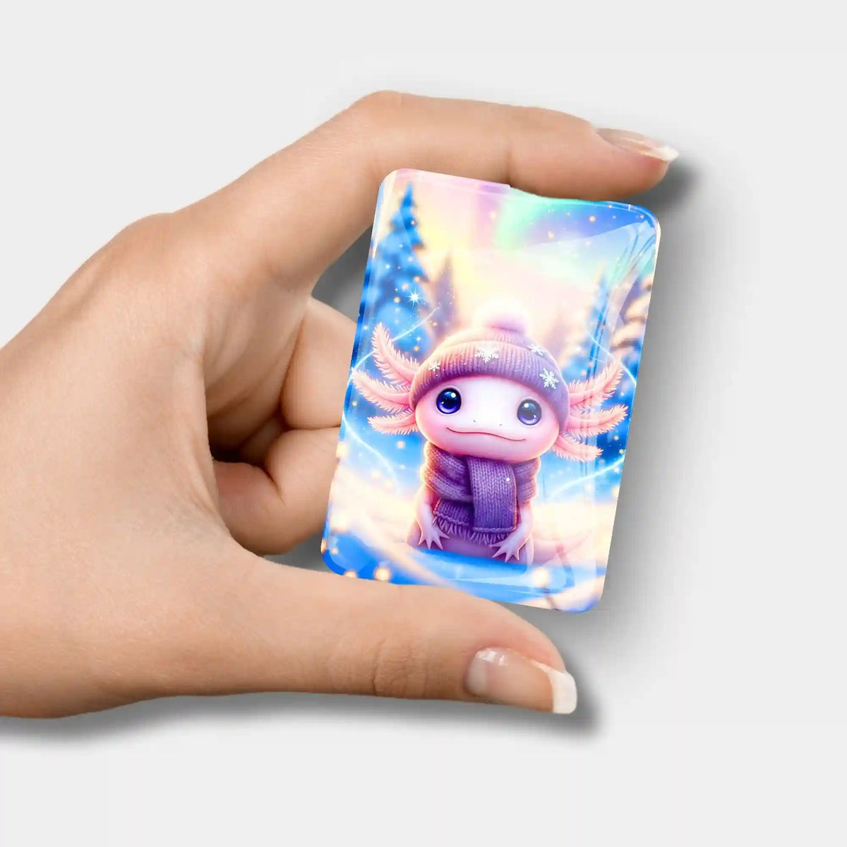 Magnetischer Glas-Cover-Minder mit niedlichem Axolotl Motiv für Diamond Painting Zubehör