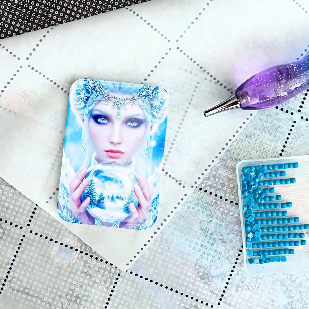 Eiskönigin Cover Minder aus Glas als magnetische Halterung für dein Diamond Painting Zubehör
