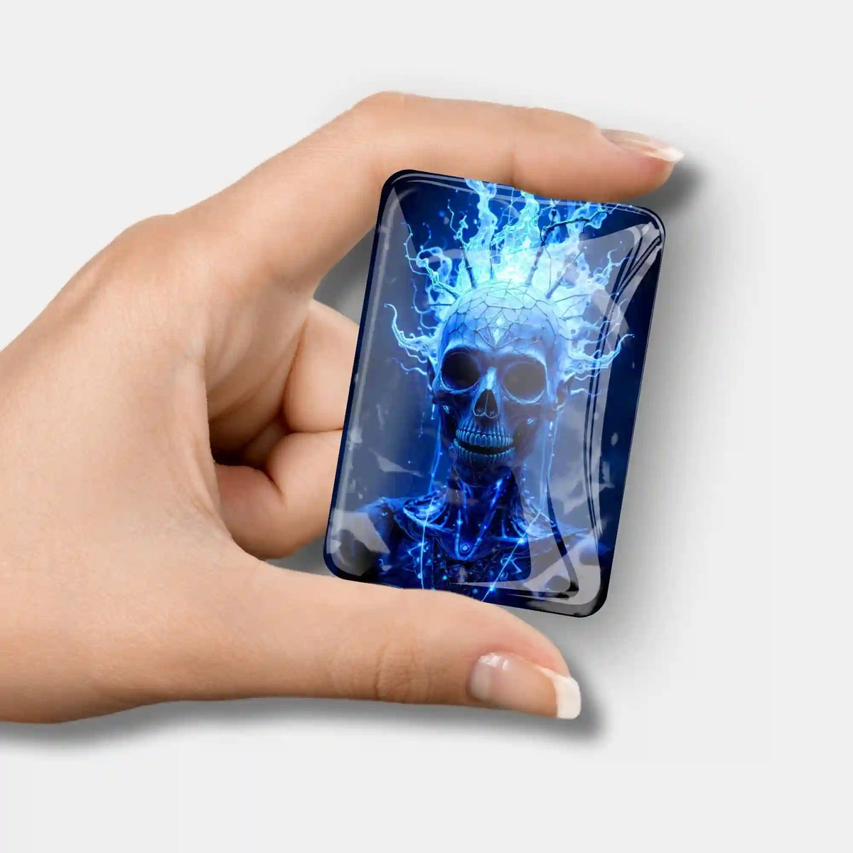 Magnetischer Cover Minder mit blauem Totenkopf-Motiv als praktisches Zubehör für dein Diamond Painting Set