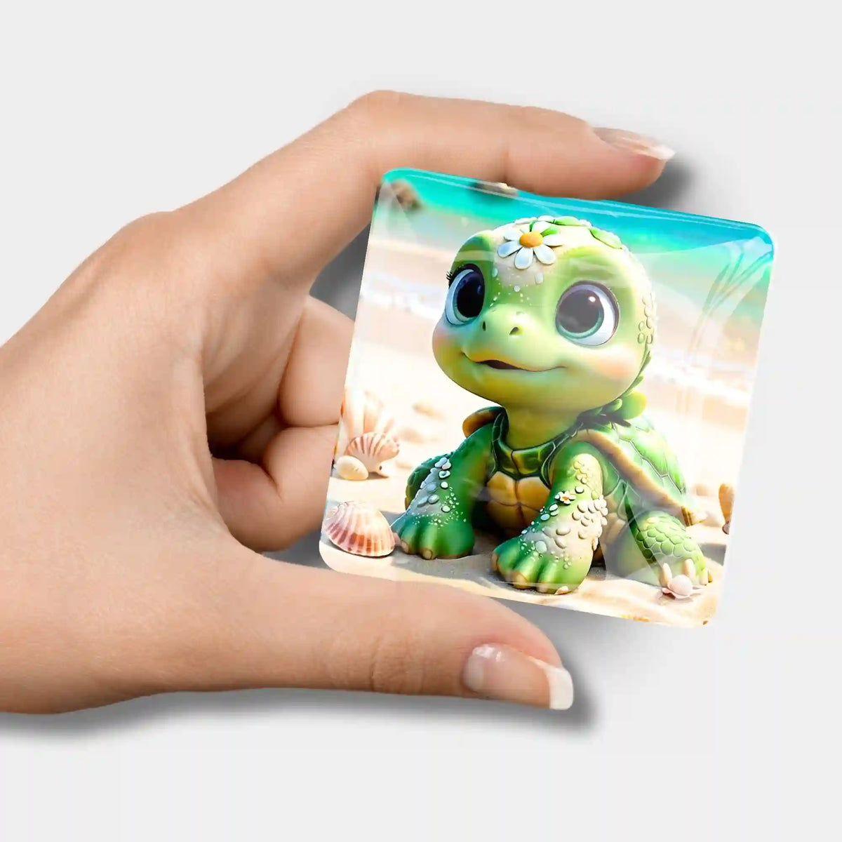 Glas Cover Minder mit Schildkröten-Motiv für Diamond Painting Zubehör