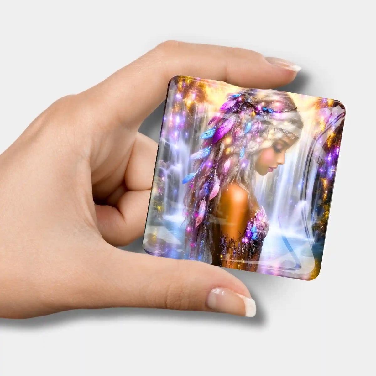 Magischer Glas-Cover-Minder mit Elfen-Motiv als praktisches Zubehör für dein Diamond Painting Projekt