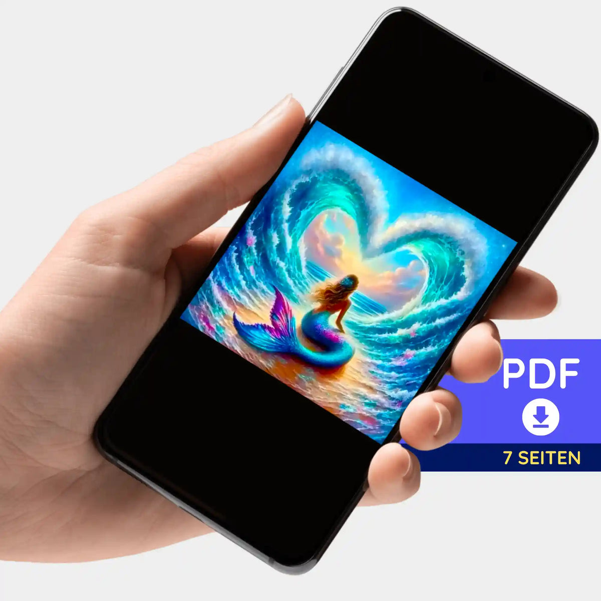 Digitale Picmondoo Bildmappe Motiv Liebe der Meerjungfrau als PDF Download für Diamond Painting und Malen nach Zahlen