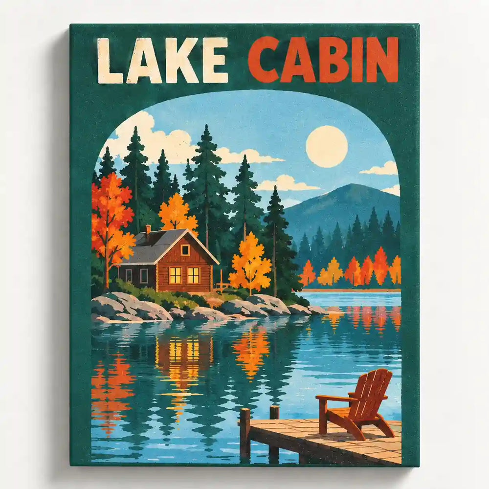 Malen nach Zahlen - Lake Cabin