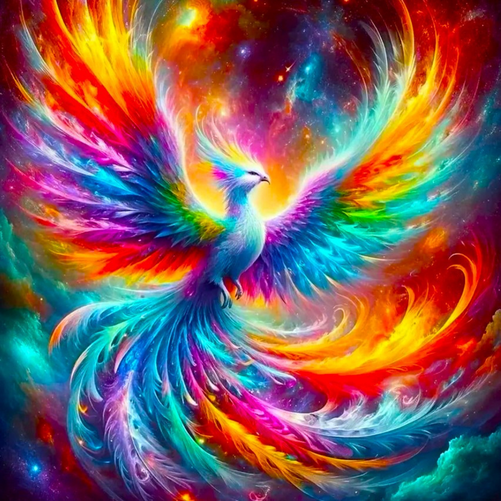 Diamond Painting - Phénix aux couleurs vives