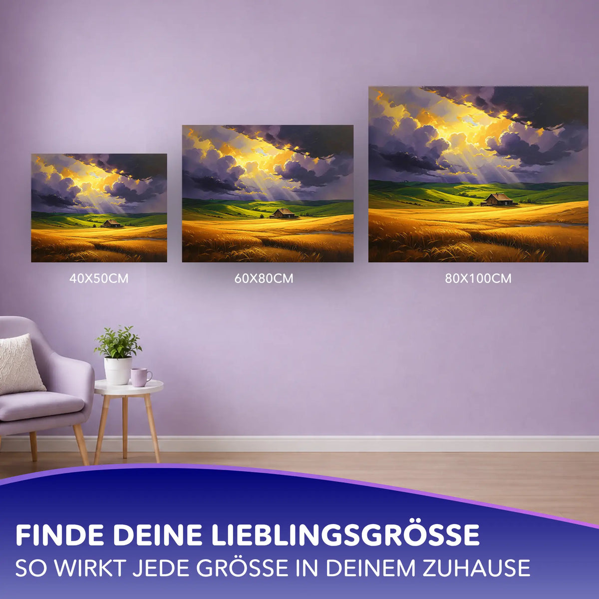 Malen nach Zahlen für Erwachsene: Magie des Lichts Motiv in verschiedenen Größen als Wandbild zur Wohndekoration