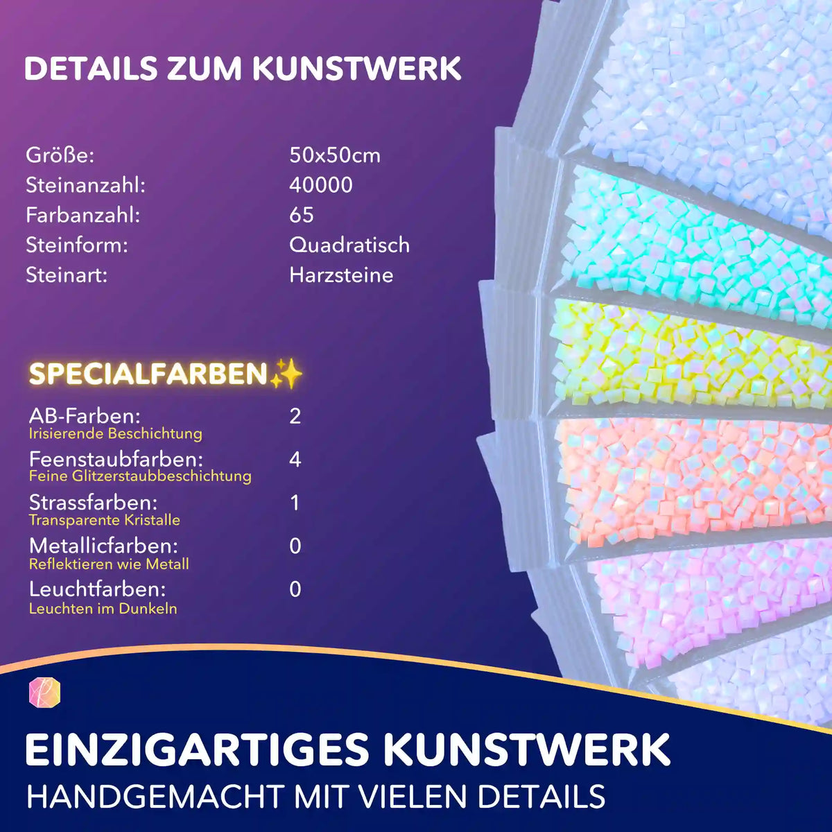 Diamond Painting Set Weihnachtszauber mit quadratischen Harzsteinen, Feenstaub- und AB-Farben in 50x50cm für dein Hobby.
