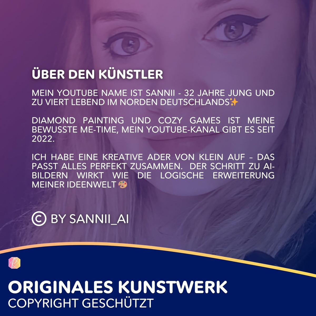 Künstlerporträt Sannii für exklusive Diamond Painting Sets und kreative DIY-Kunstwerke von Picmondoo