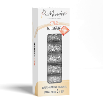 Picmondoo Strass-Special Glitzersteine Set für Diamond Painting mit 5 eckigen Kristall-Steinchen