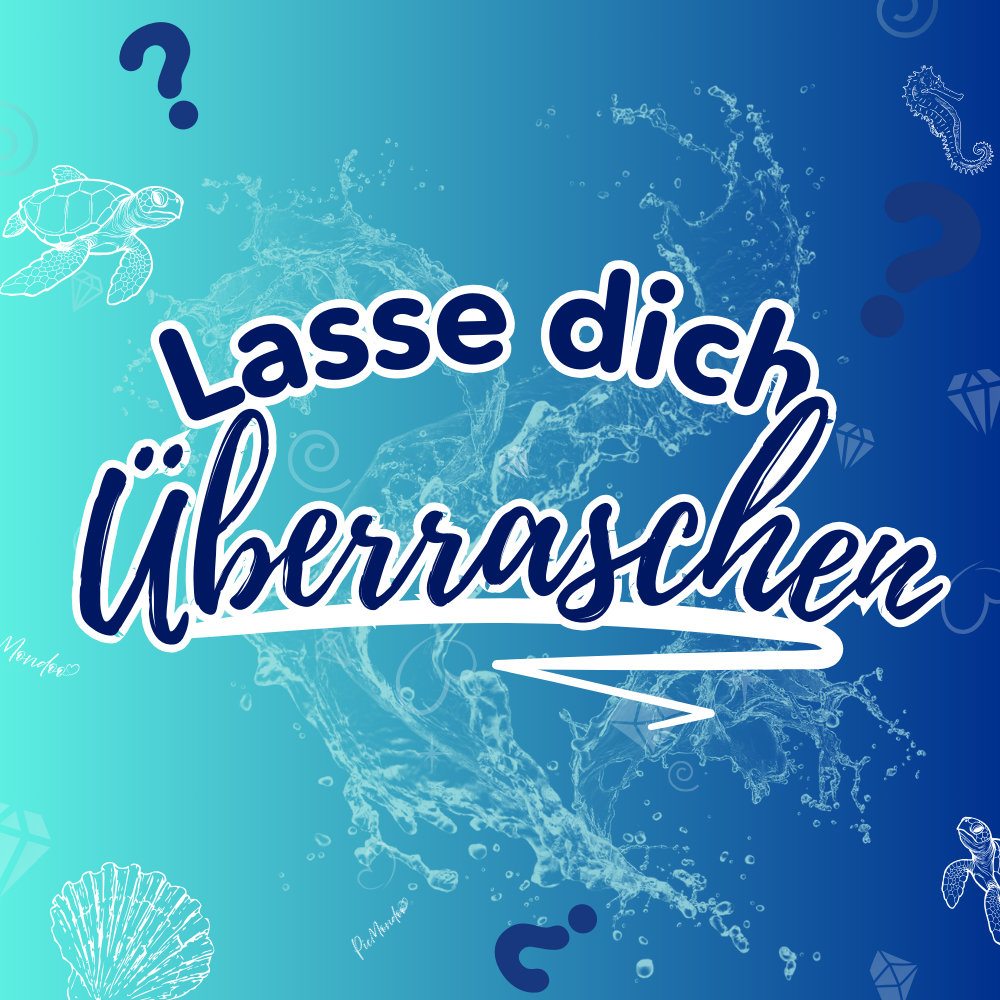 Diamond Painting Mystery-Box Unterwasserwelt mit Meeresschildkröten-Motiven und blauem Wasserspritzer-Design