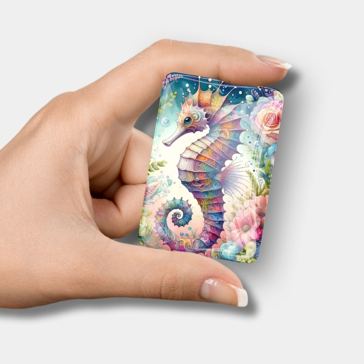 Magnetischer Seepferdchen Cover Minder aus Glas zur Fixierung der Schutzfolie bei Diamond Painting Sets