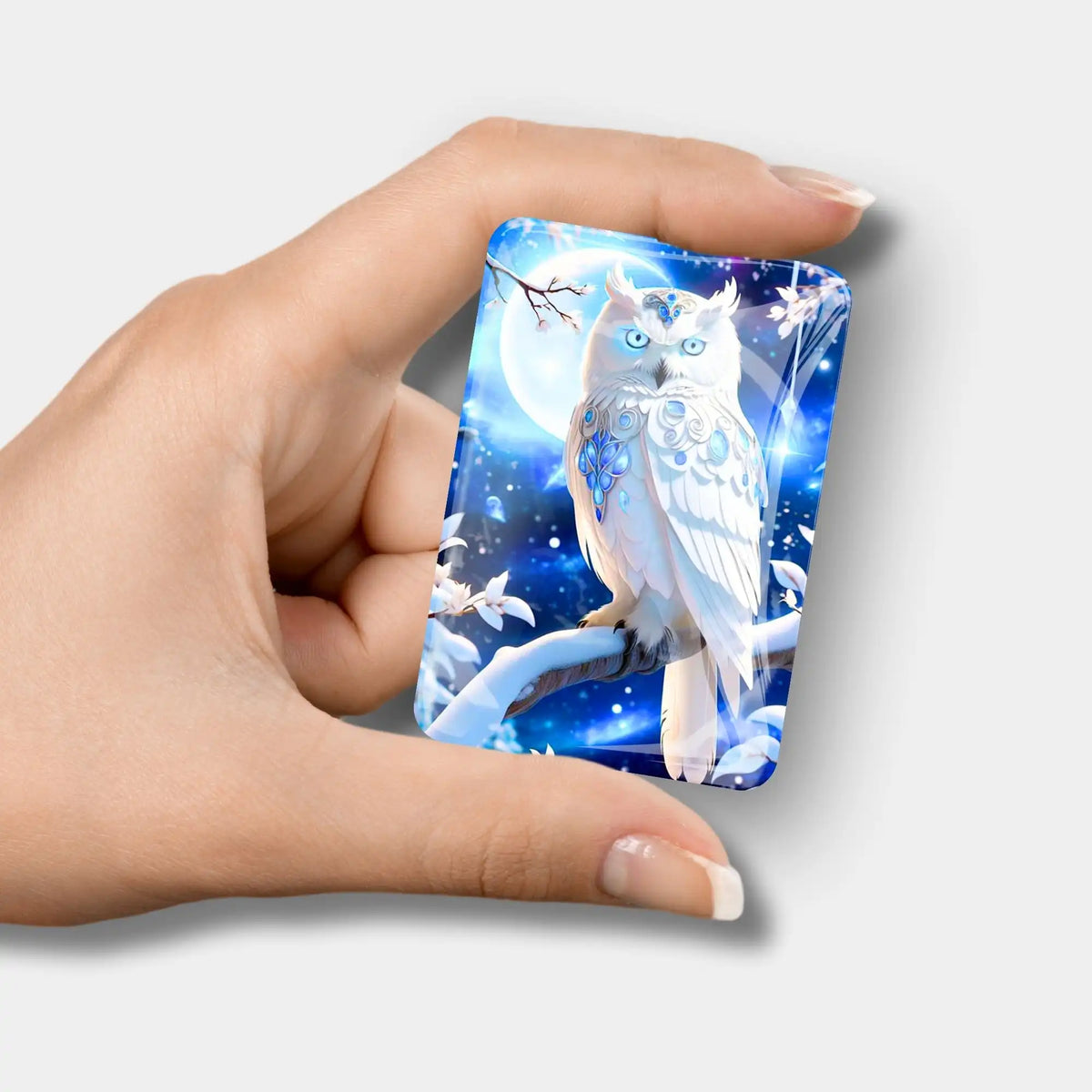 Blauer Eulen Cover Minder für Diamond Painting mit glänzendem Eulen-Motiv für kreative DIY-Bastelsets