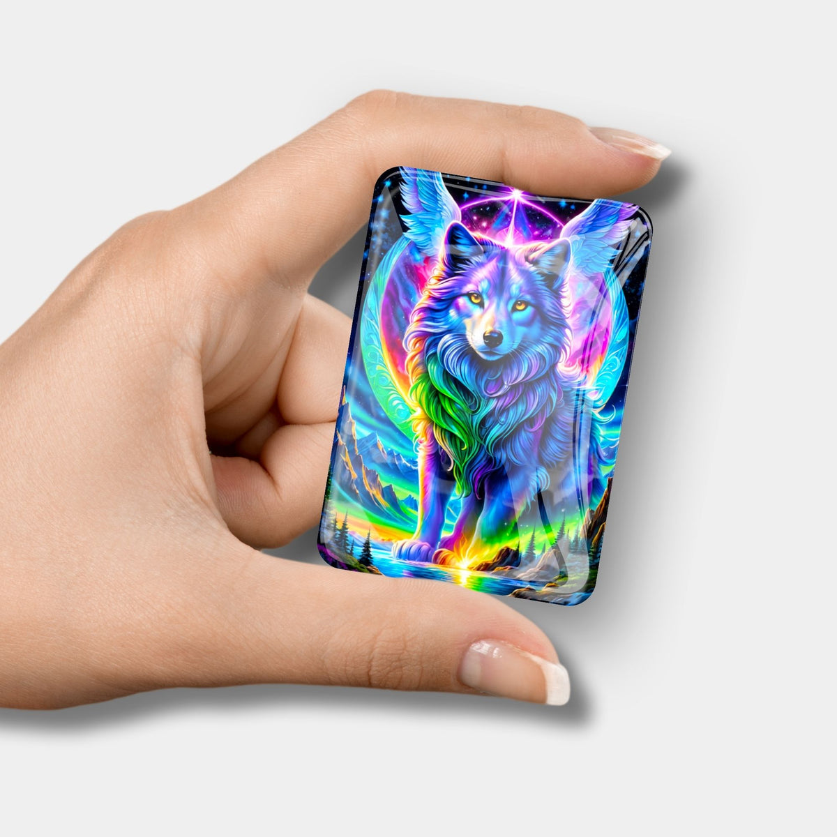 Magischer Cover Minder mit Wolf-Motiv als nützliches Zubehör für dein Diamond Painting Design.