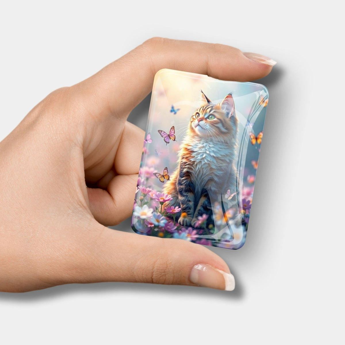Magischer Cover Minder mit Katzen-Motiv für Diamond Painting, aus Glas mit starkem Magnet für Hobbykünstler.