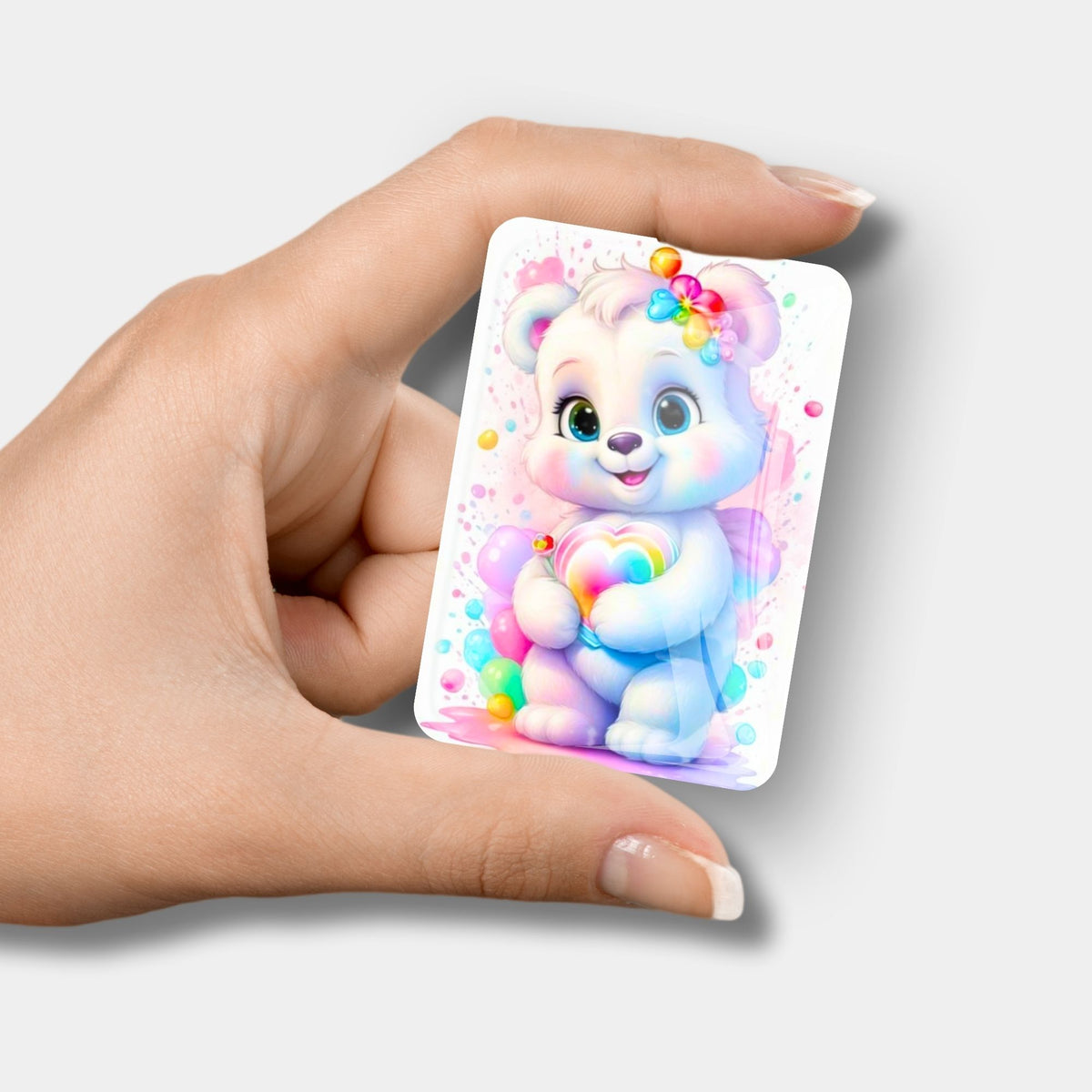 Glas Cover Minder Herzensbärchen als praktisches Magnet-Accessoire für Diamond Painting Kunstwerke