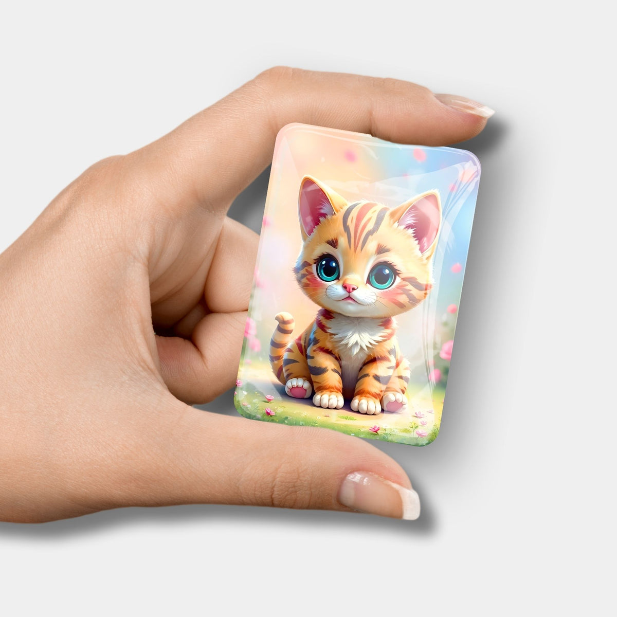 Glas Cover Minder mit süßem Katzen-Motiv Karlchen als praktisches Zubehör für Diamond Painting Sets