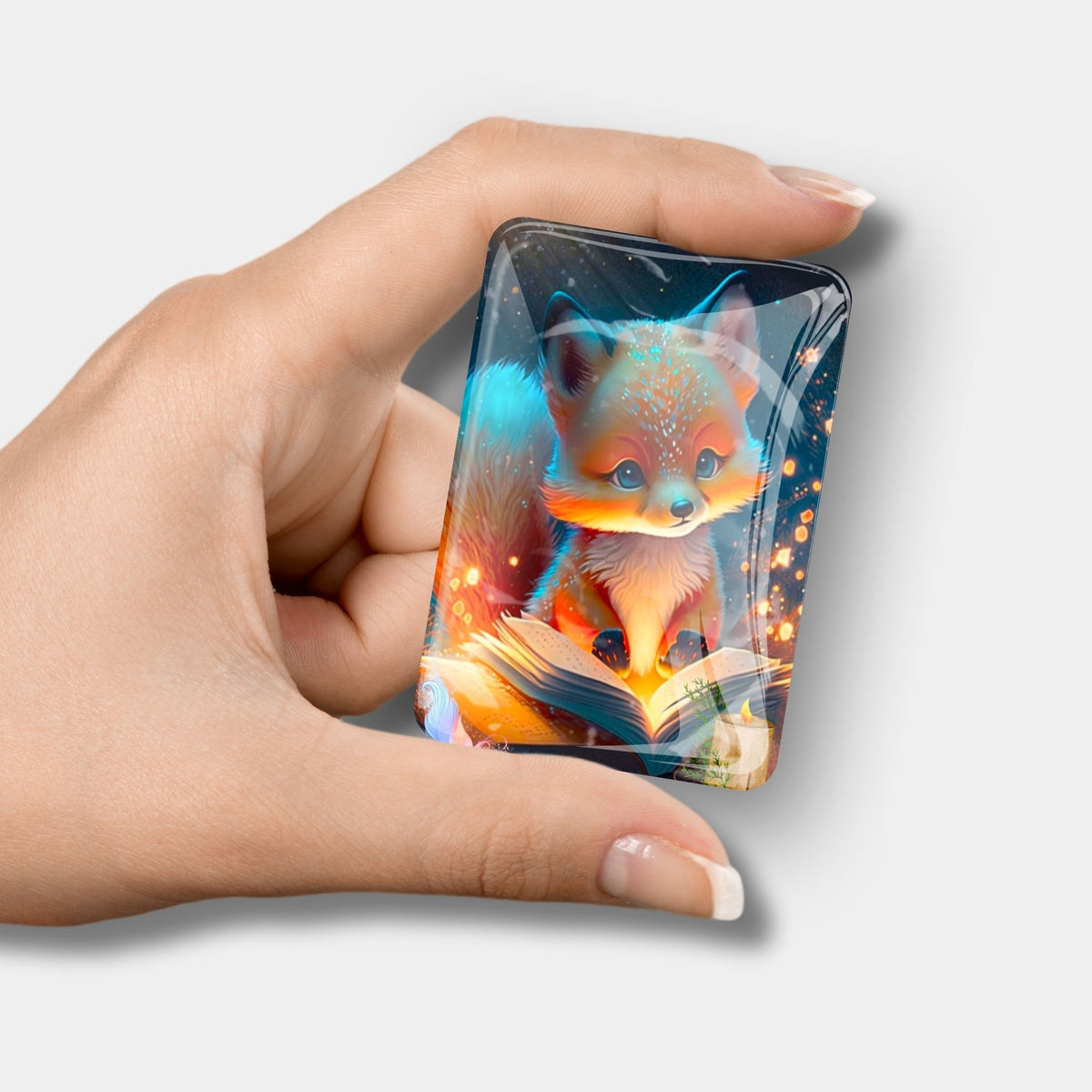 Fuchs-Coverminder aus Glas als praktisches Zubehör für dein Diamond Painting Design Lesestunde im Fuchswald