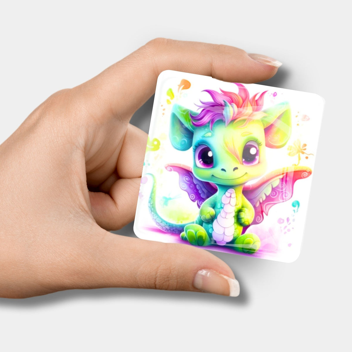 Glas Cover Minder Happy Dragon als magnetisches Zubehör für Diamond Painting und kreative Malen nach Zahlen Projekte
