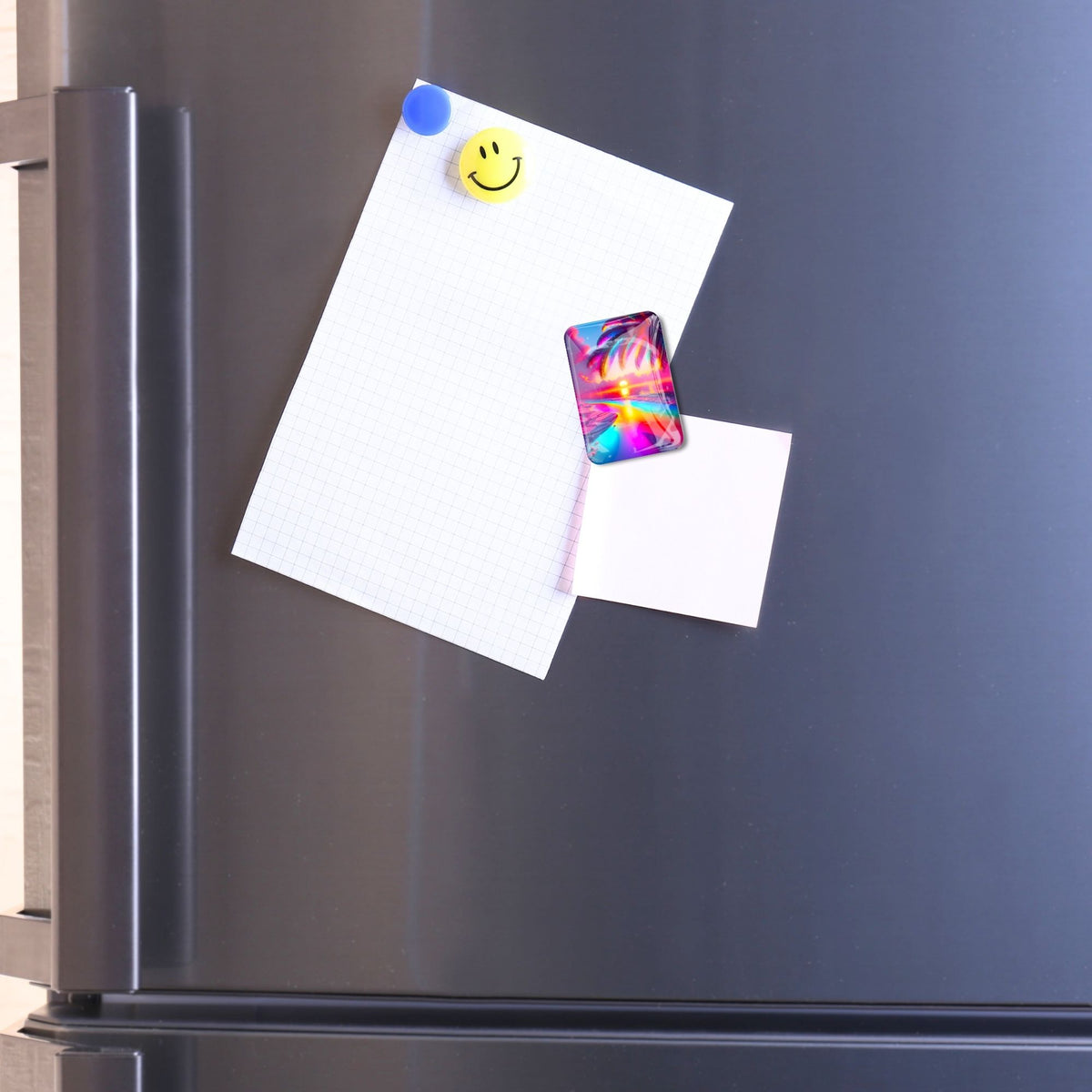 Glas Cover Minder Motiv Zauberstrand für Diamond Painting und Bastelarbeiten magnetisch an einem Kühlschrank befestigt