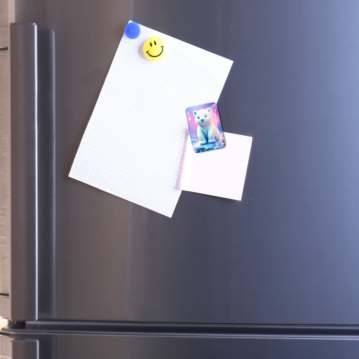 Eisbär Hugo Cover Minder Magnet aus Glas als praktisches Zubehör für Diamond Painting auf einem Kühlschrank