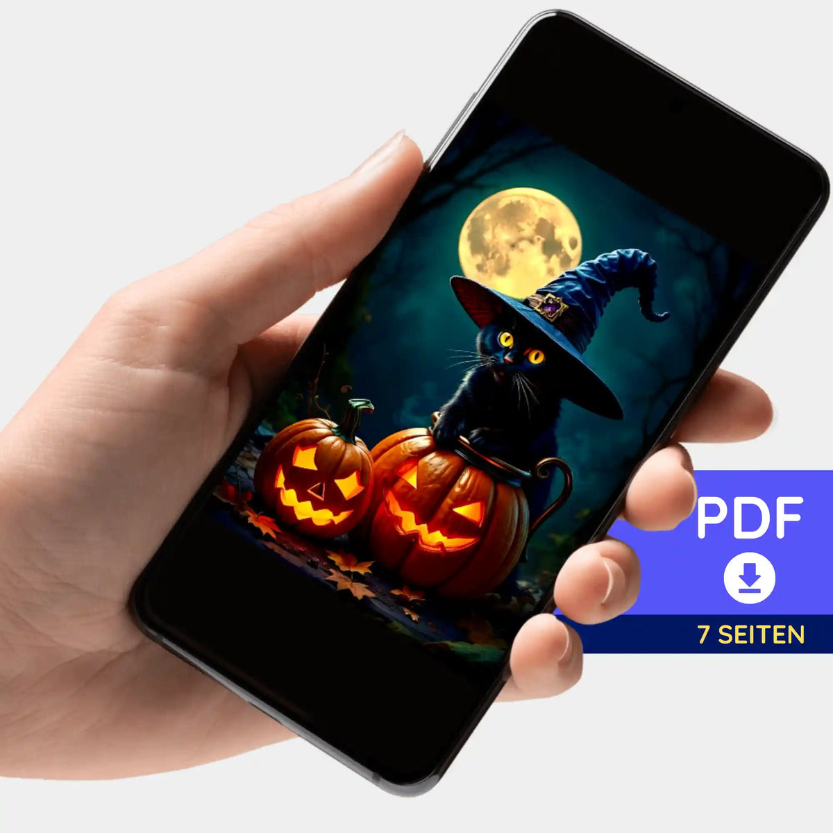 Digitale Picmondoo Bildmappe als PDF mit Wizard Cat Motiv für Diamond Painting und Malen nach Zahlen Projekte