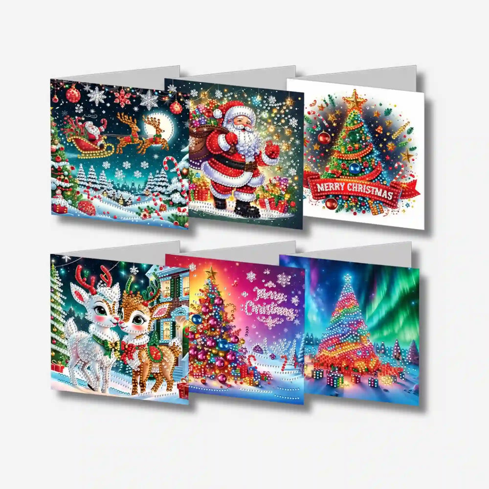 Diamond Painting Geschenkkarten bunte Weihnachten