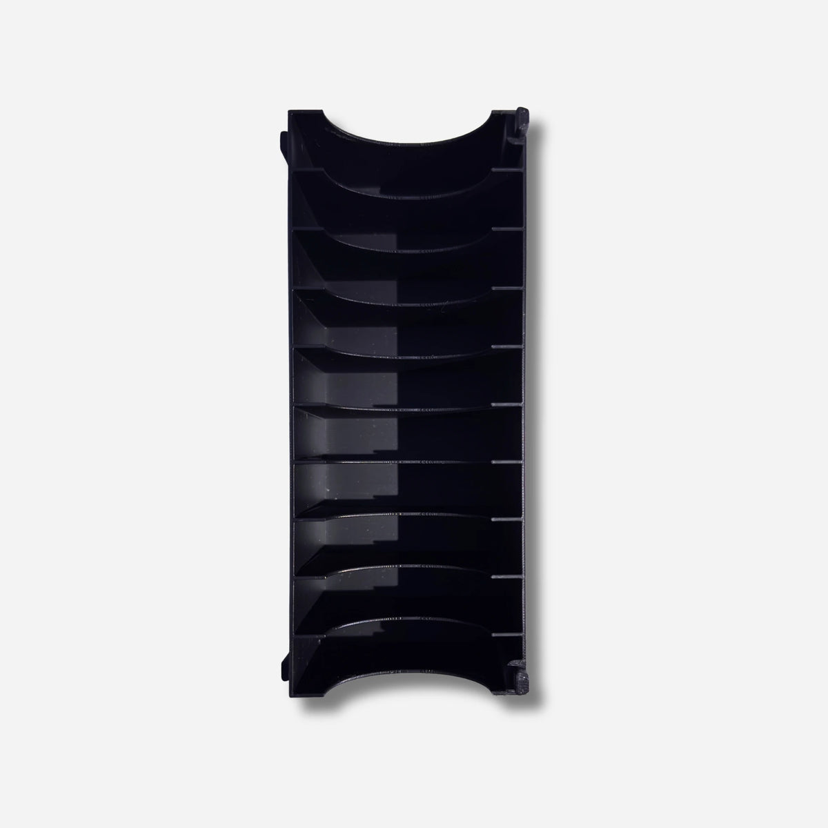 Schwarzer 3D-gedruckter Diamond Painting Organizer für Zipptüten zur praktischen Aufbewahrung von Bastelzubehör.
