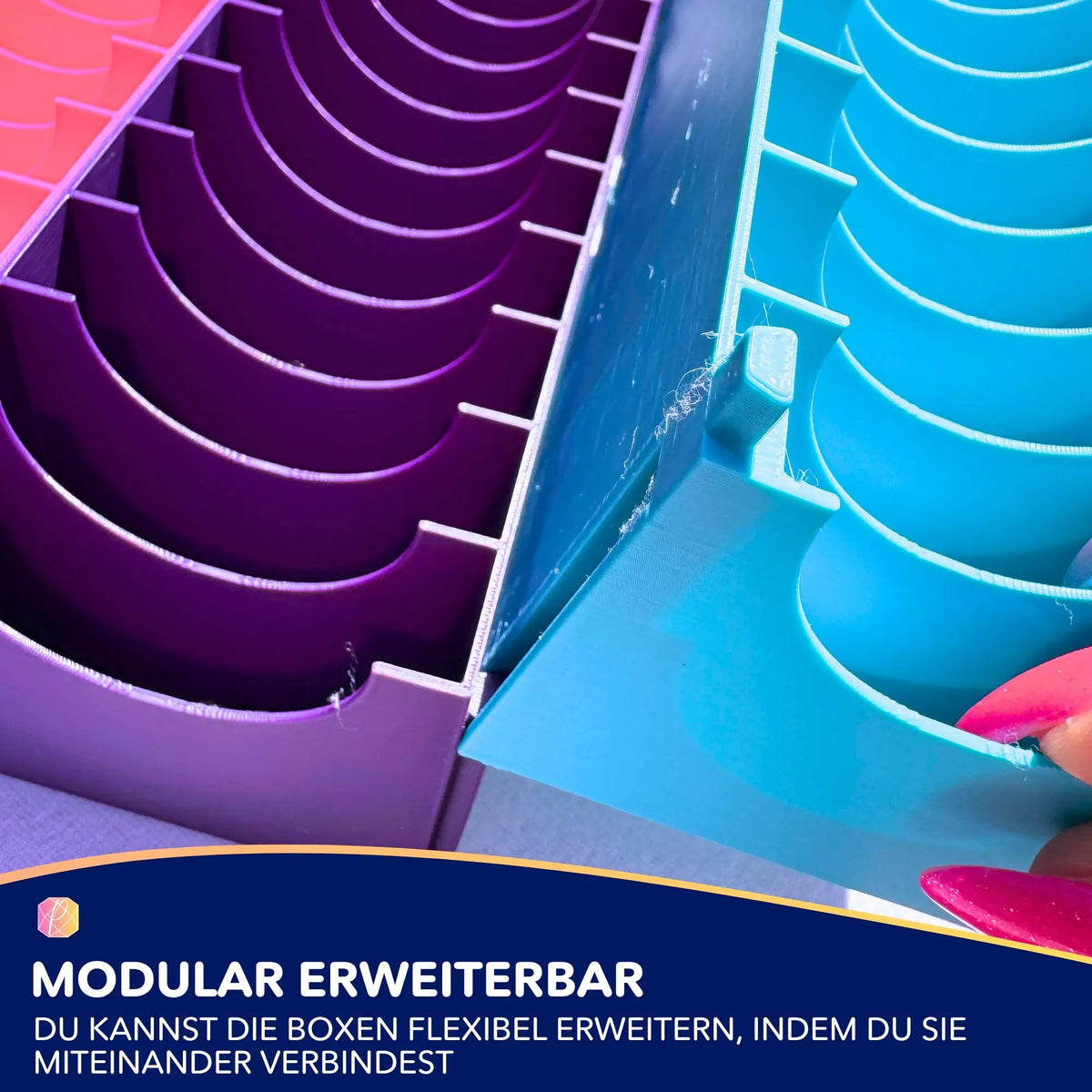 3D-gedruckte Diamond Painting Aufbewahrungsbox für Zipptüten als modularer Organizer für Bastelzubehör